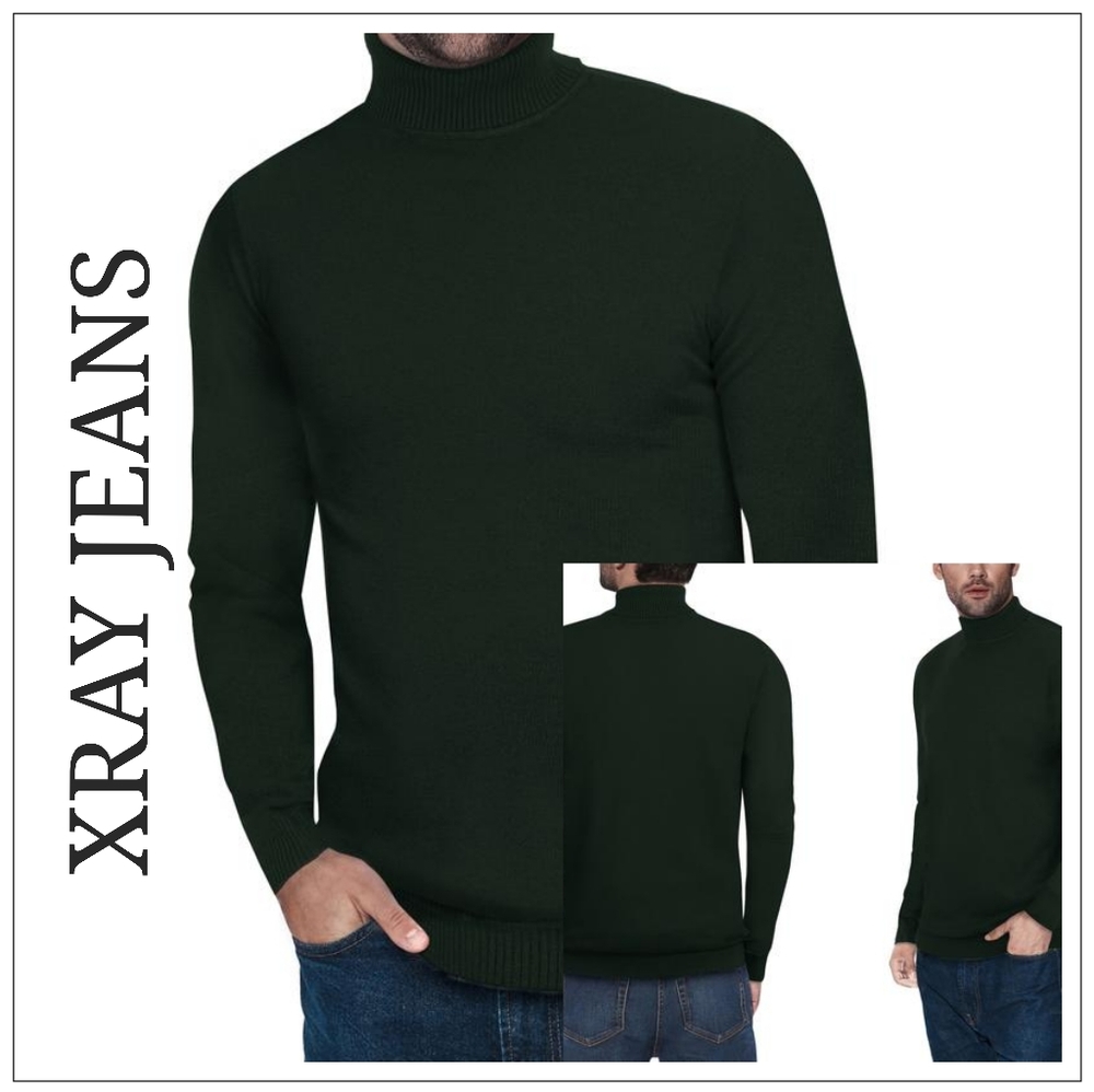 XRAY Classic Turtleneck Sweater Olive Size…
